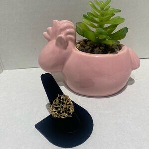 Intricate Gold Stretch Statement Ring